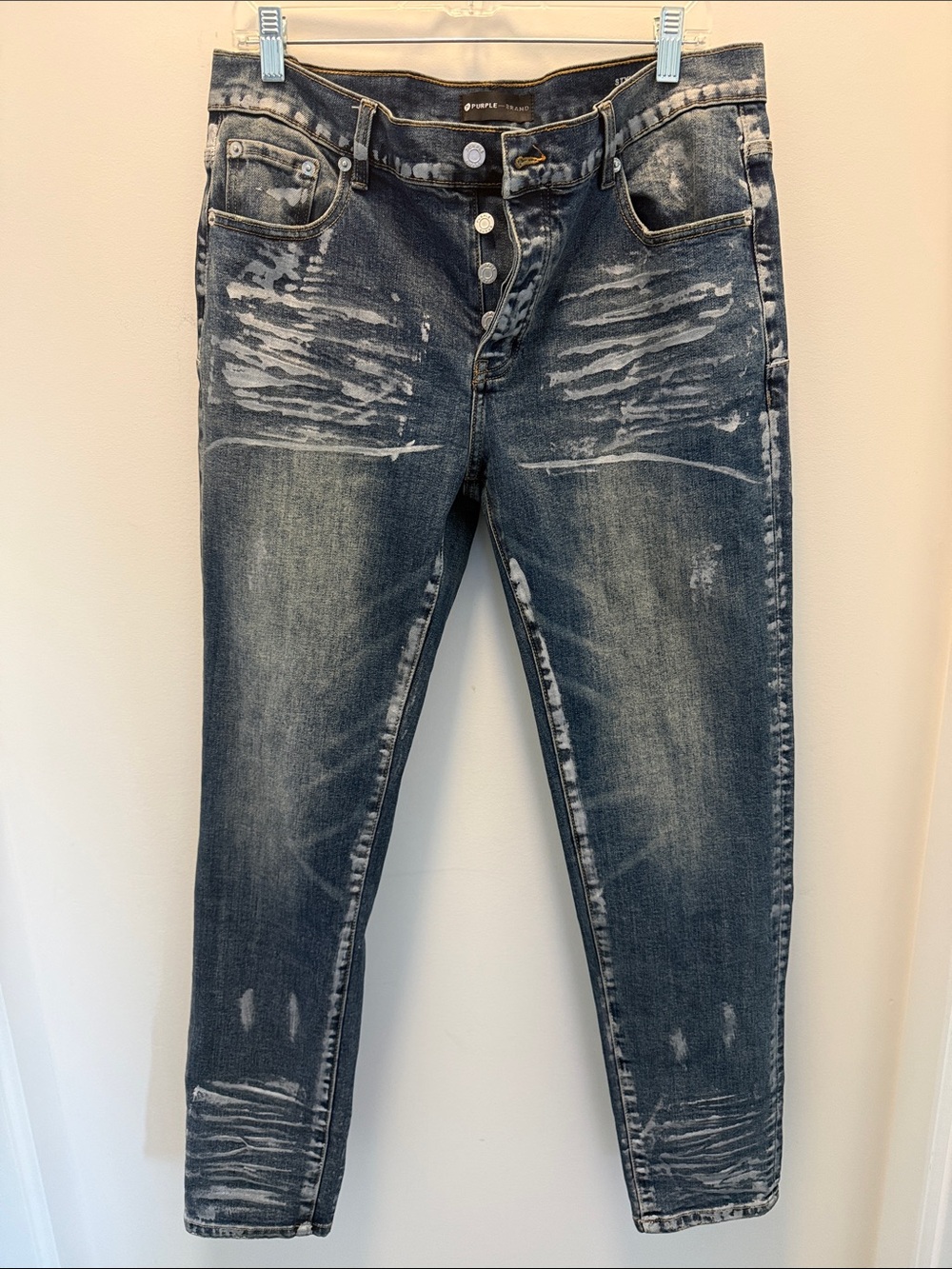 Slim Distressed Dark Blue Men’s Jeans